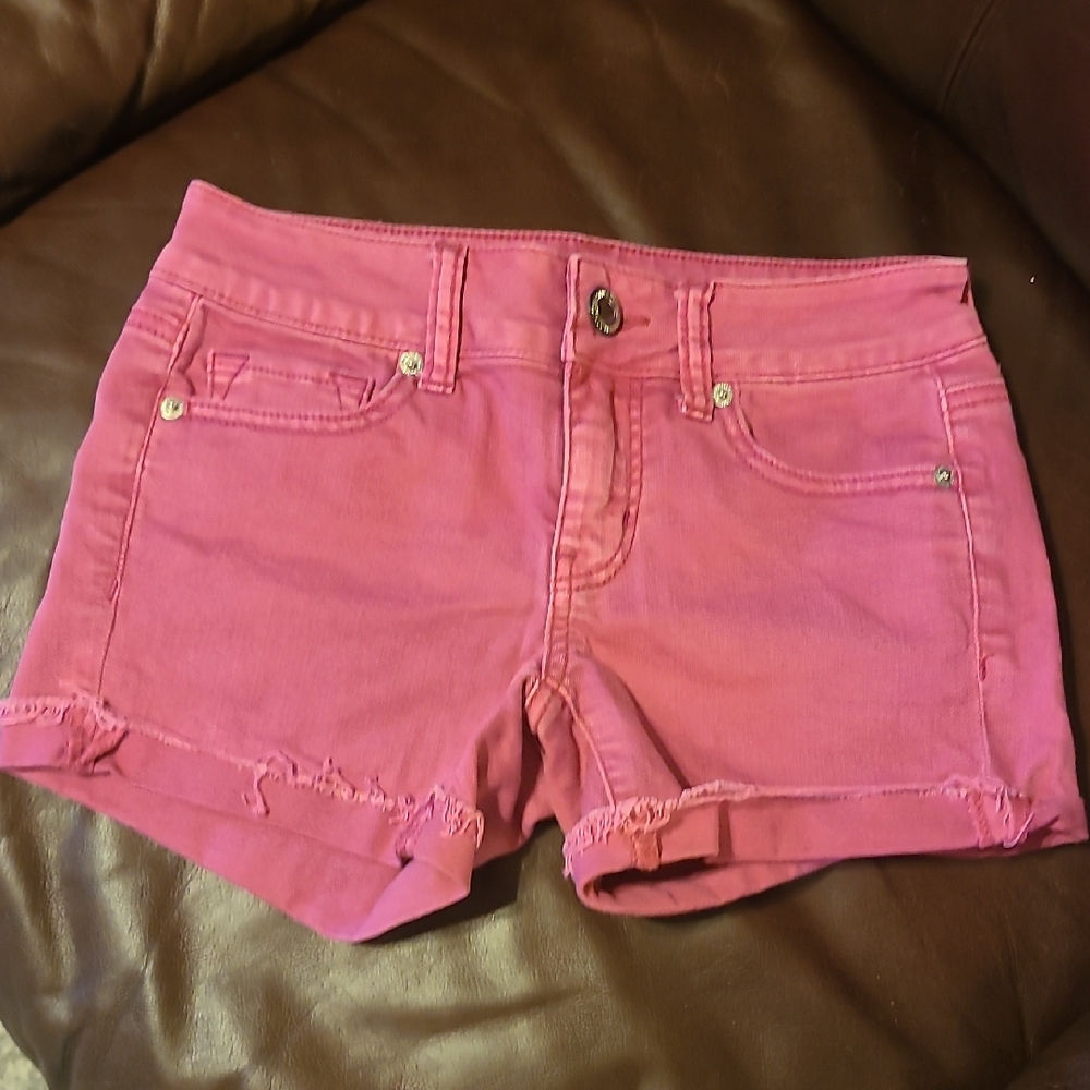 American Eagle Outfitters Pink Jean Shorts Cuffed Hem